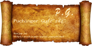 Puchinger Győző névjegykártya